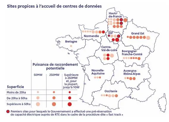 carte des datas centers